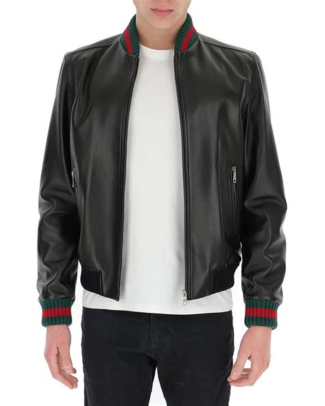 gucci lederjacke|gucci men's jacket.